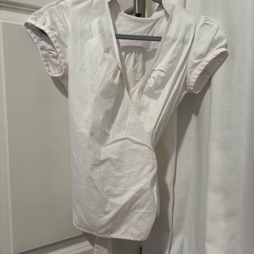 Express White Wrap Blouse